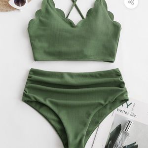 Bikini Zaful - lace up back, high waisted